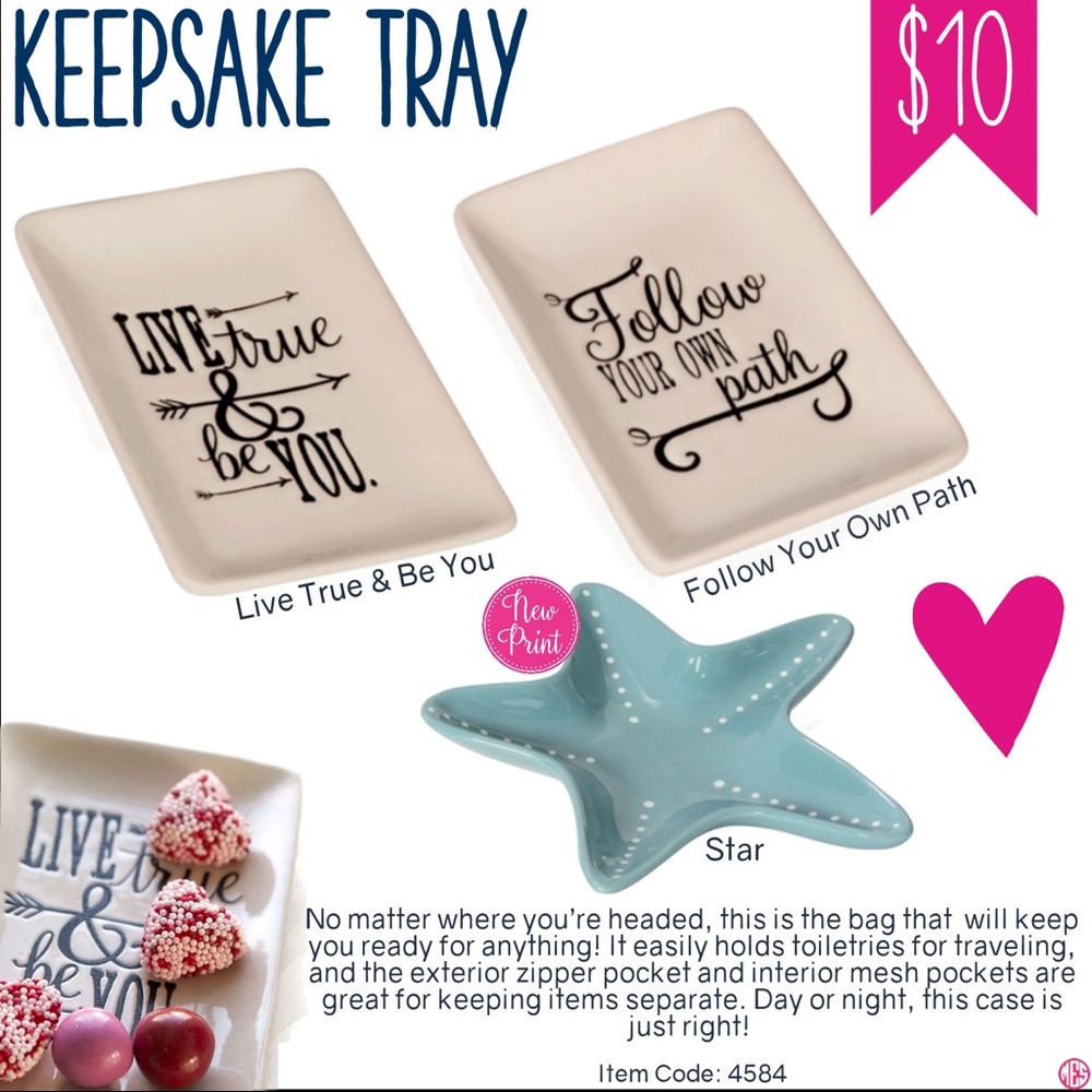 Thirty-One retired starfish Keepsake Tray